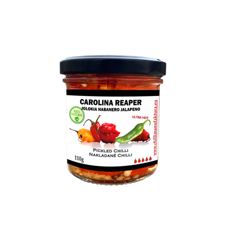 Pickled Carolina Reaper with Jolokia and Jalapeno Pickled Carolina Reaper with Jolokia and Jalapeno
